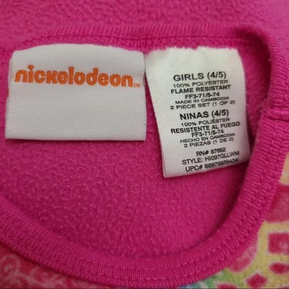 Nickelodeon Shimmer & Shine 2 Pcs Long Sleeve Pajama Set Girls Sz 4 5